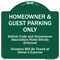 Signmission Homeowner & Guest Parking Only Heavy-Gauge Aluminum Architectural Sign, 18" x 18", GW-1818-9970 A-DES-GW-1818-9970 - alternate 1